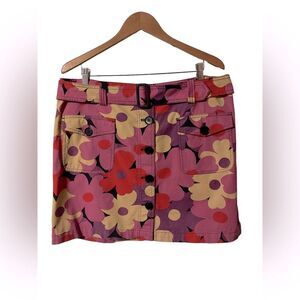 Boden Mini Skirt Size 14 Retro Daisies Maximalist Funky Fun Summer